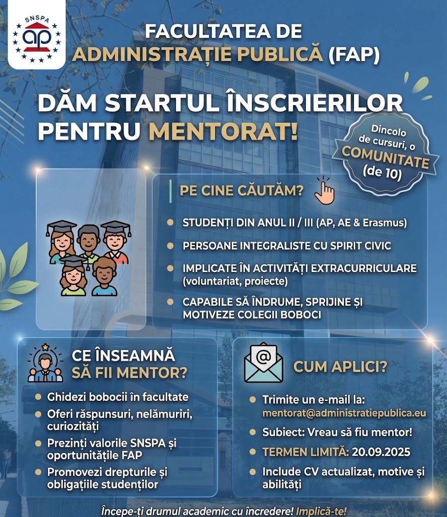 Atenție! Dăm startul înscrierilor pentru mentorat!!