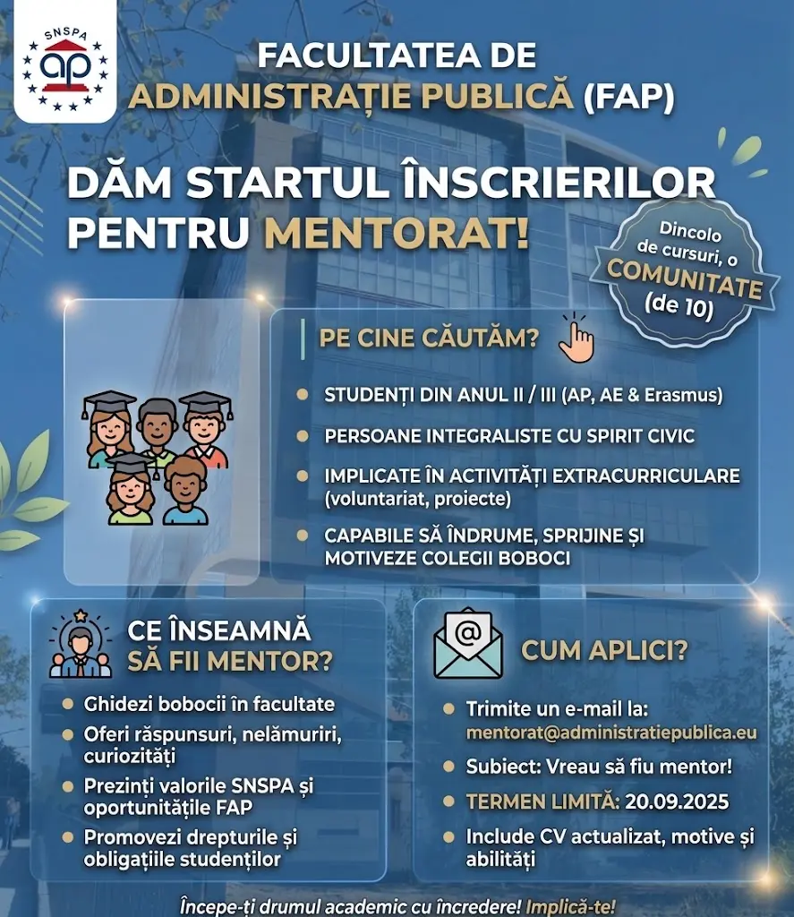 Atenție! Dăm startul înscrierilor pentru mentorat!!