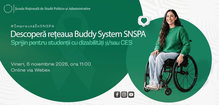 Buddy System SNSPA – rețea de sprijin pentru studenții cu dizabilități și/sau CES